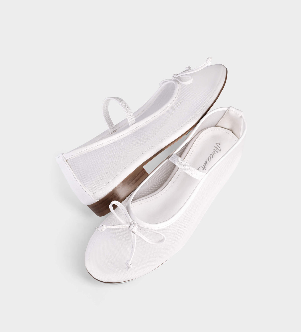white flat sandals