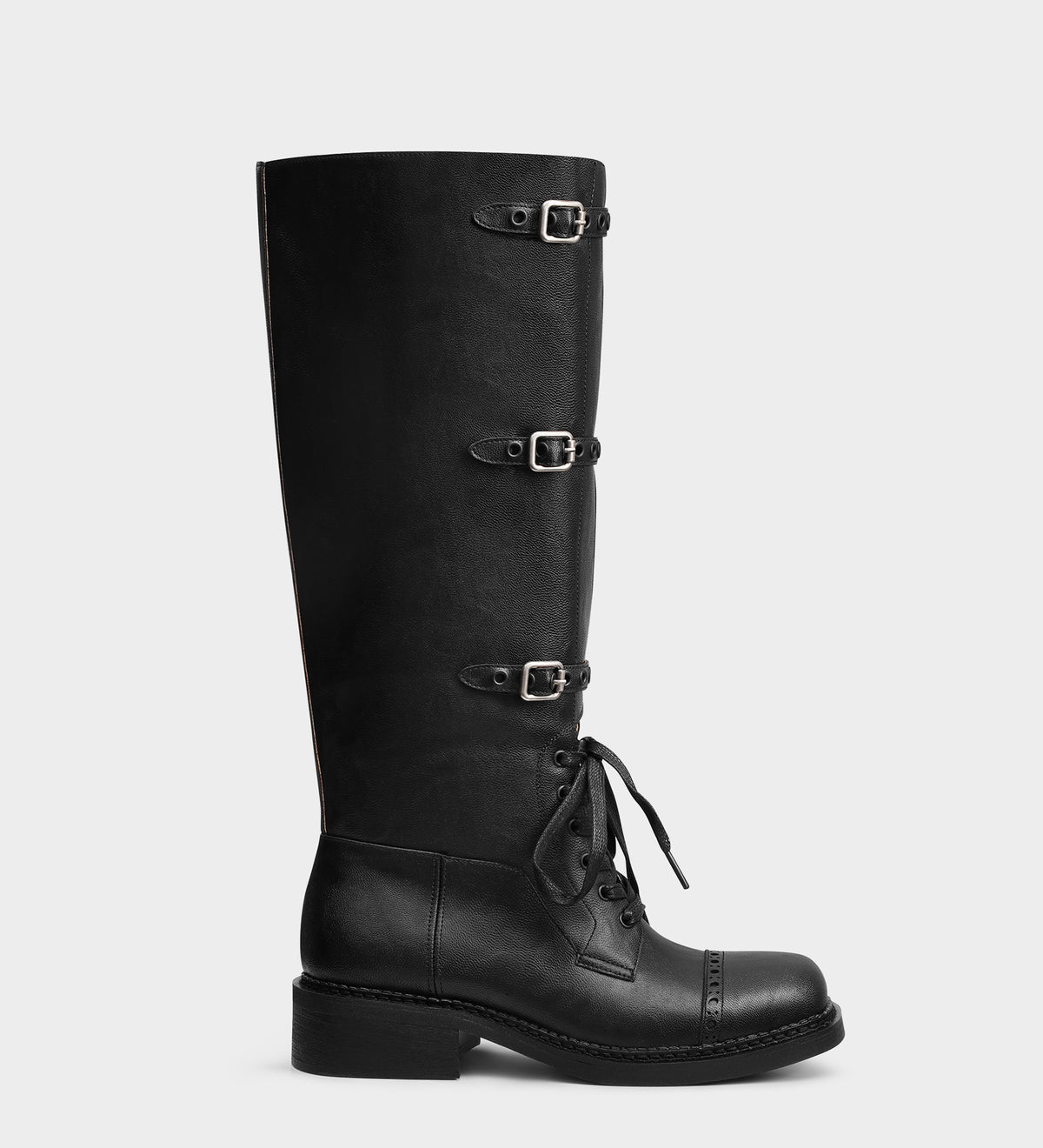 black buckle boots
