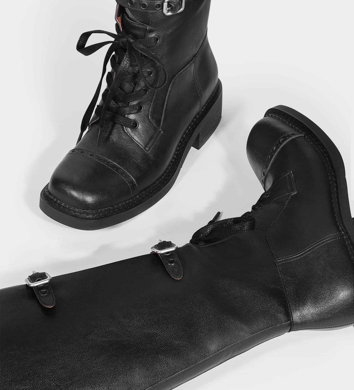 womens flat black boots