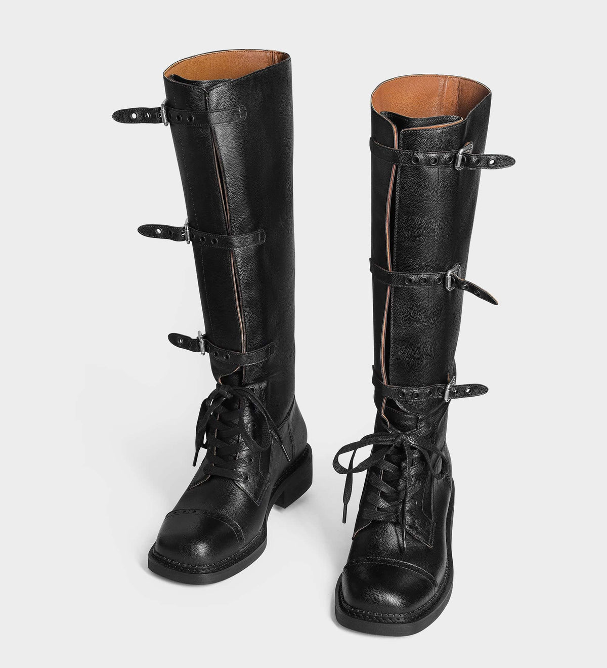 flat black boots