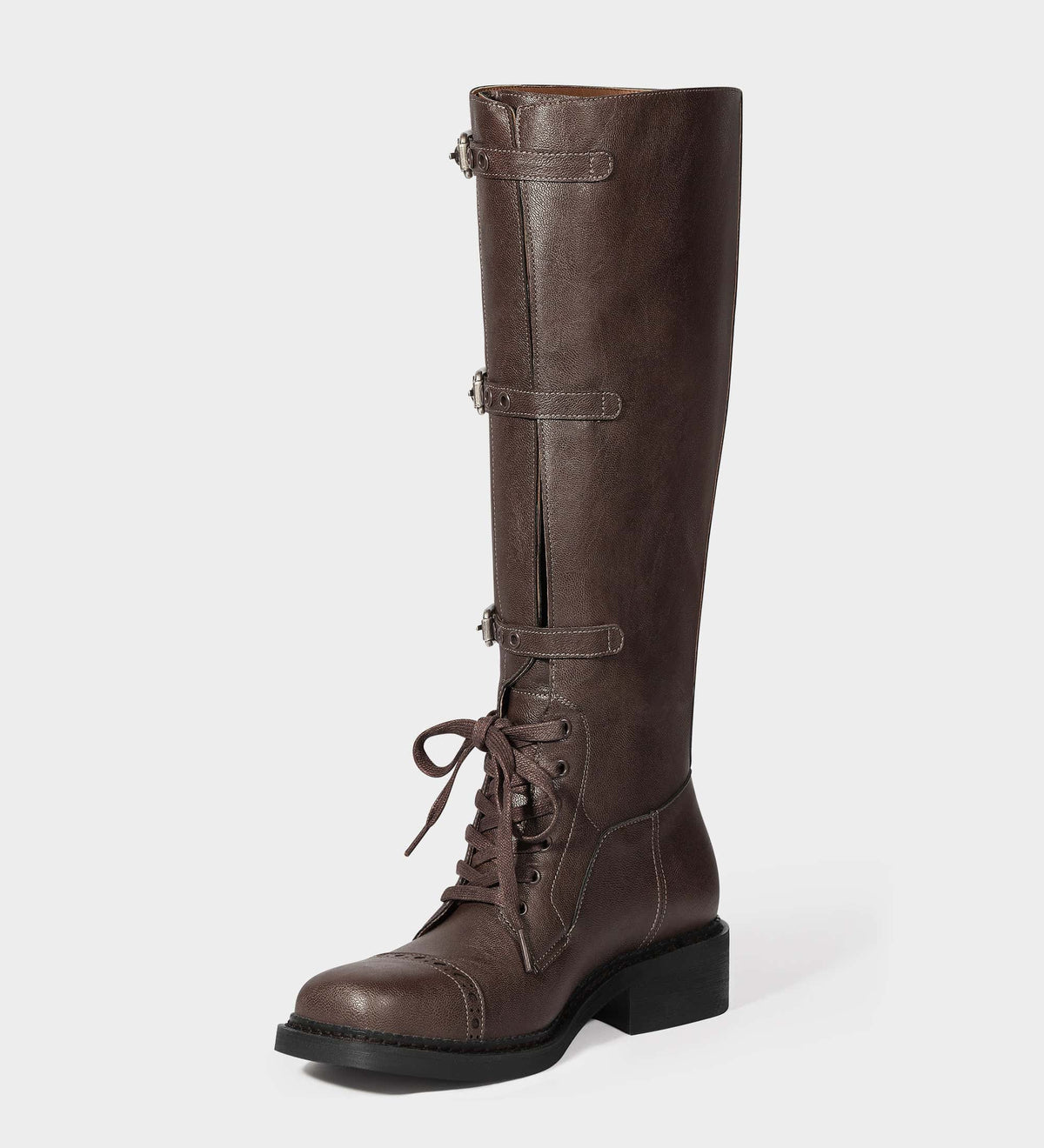 brown moto boots