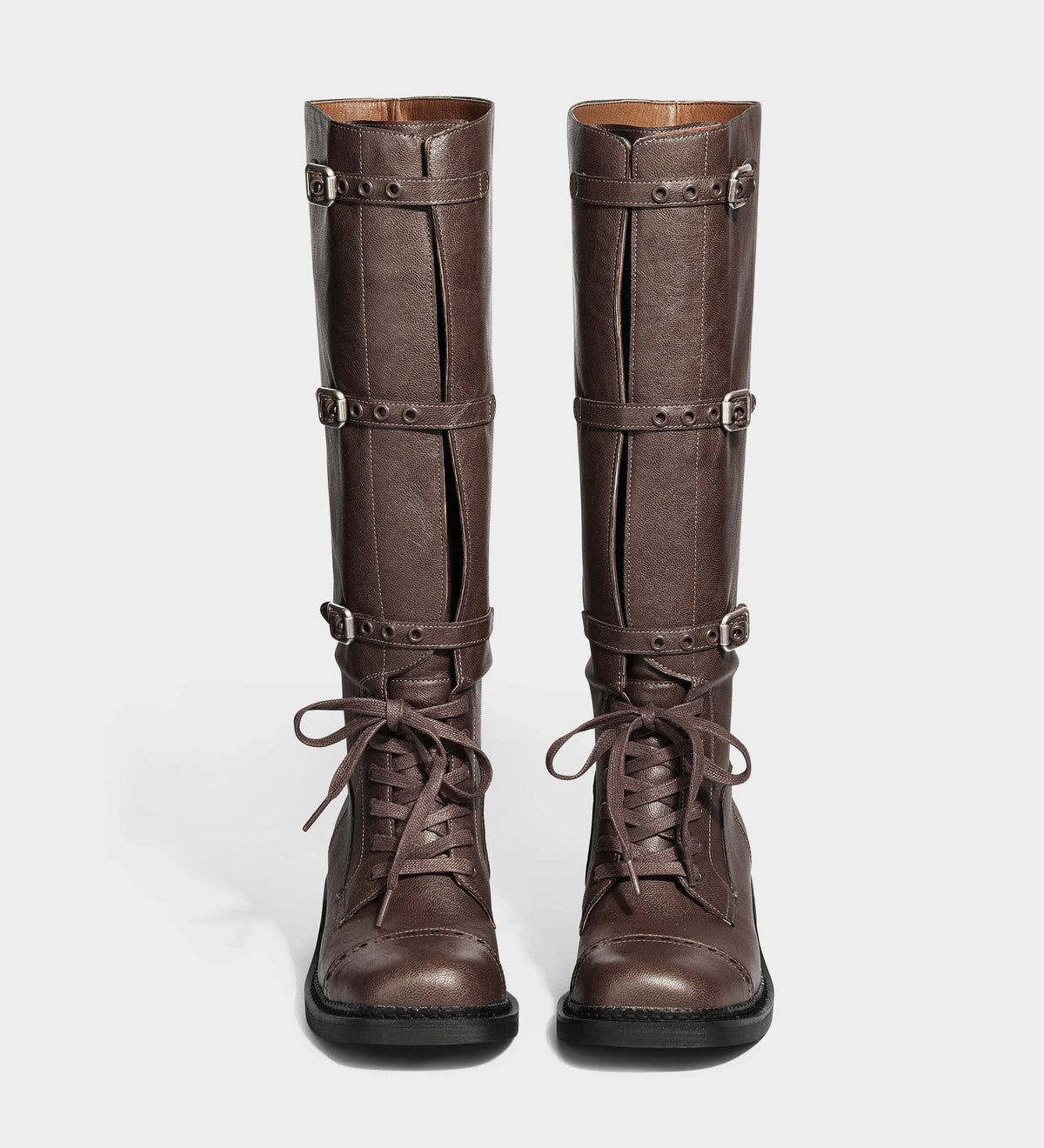 brown square toe boots