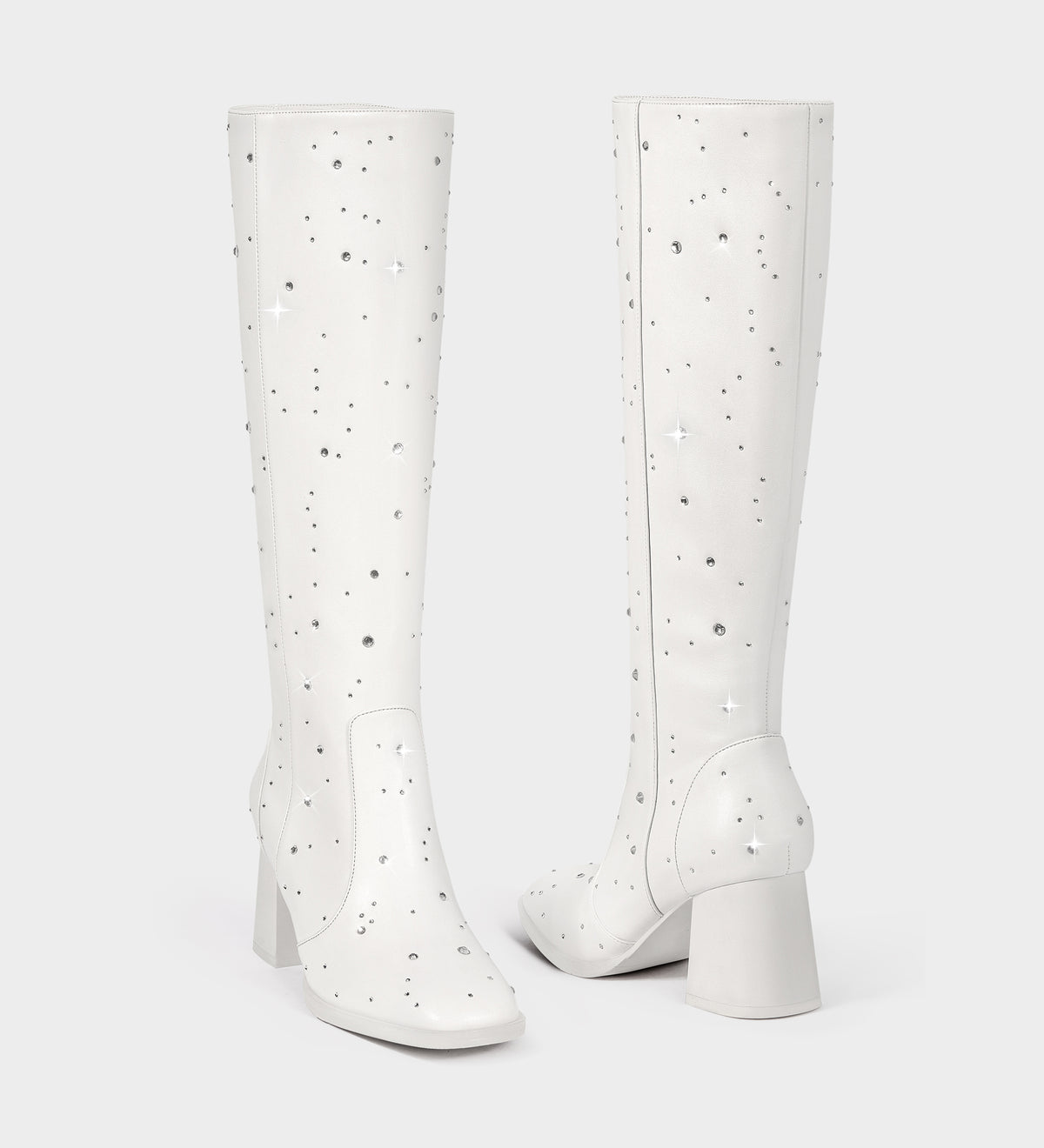 white boots knee high