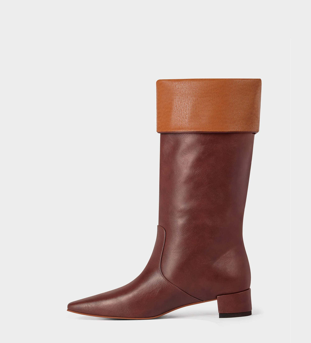 brown flat dress boots