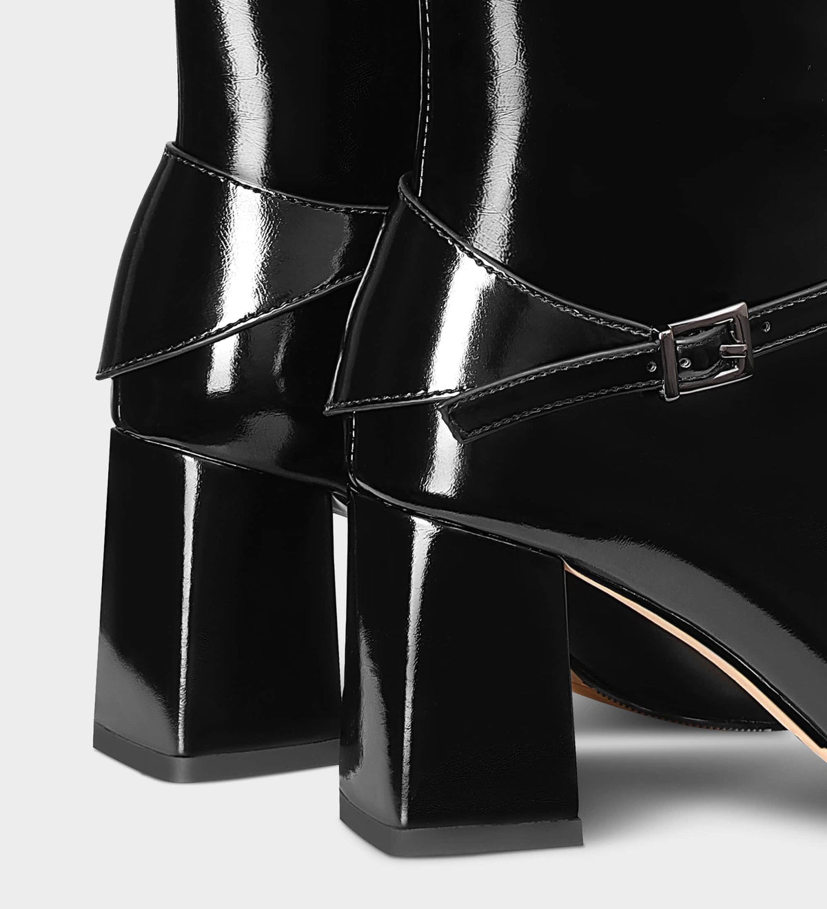 black knee high boots chunky heel