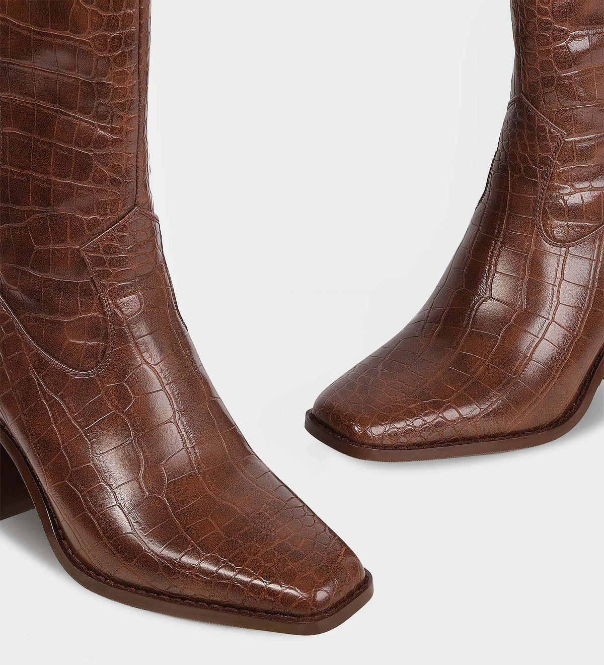 square toe brown boots