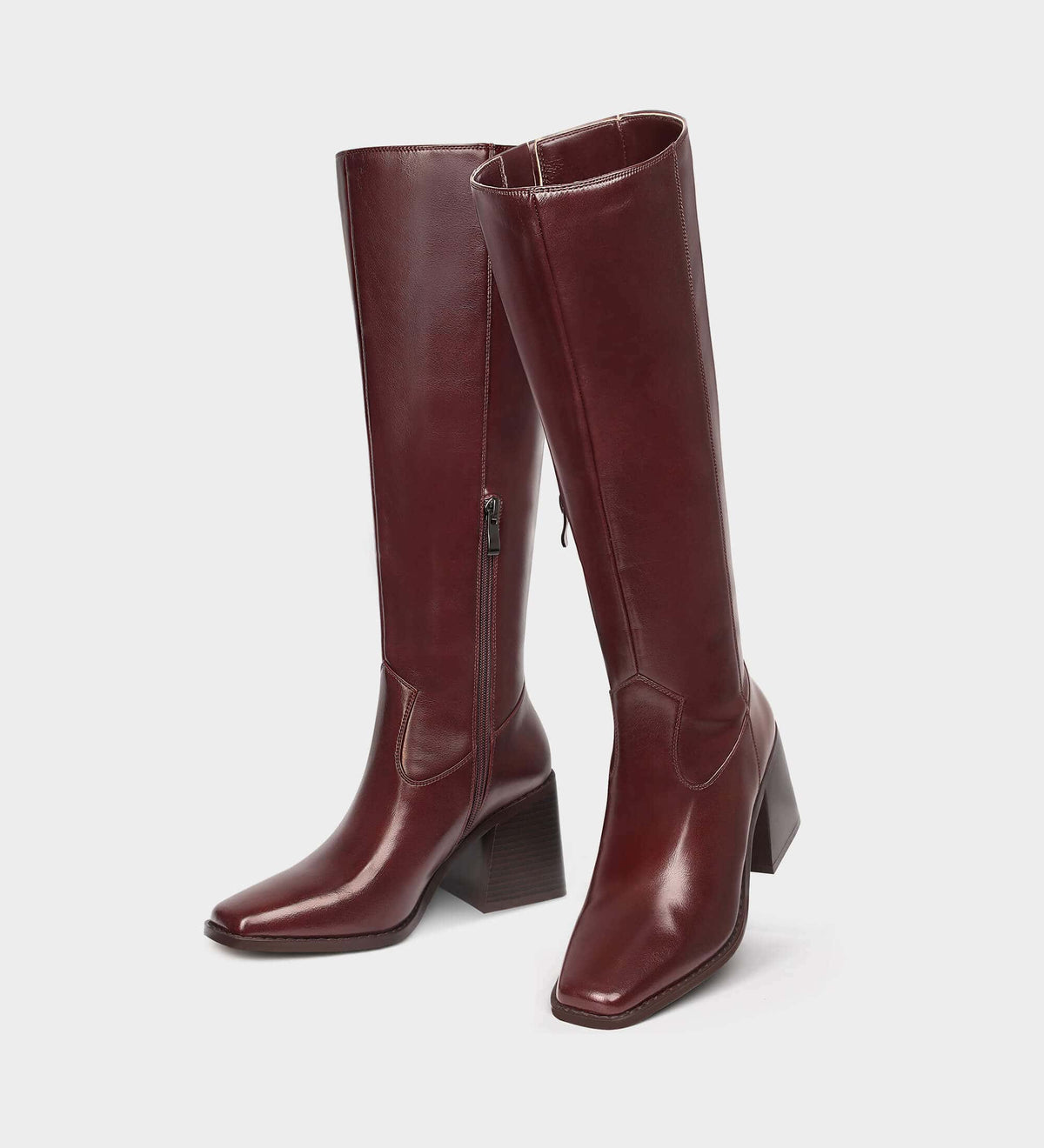 burgundy tall boots