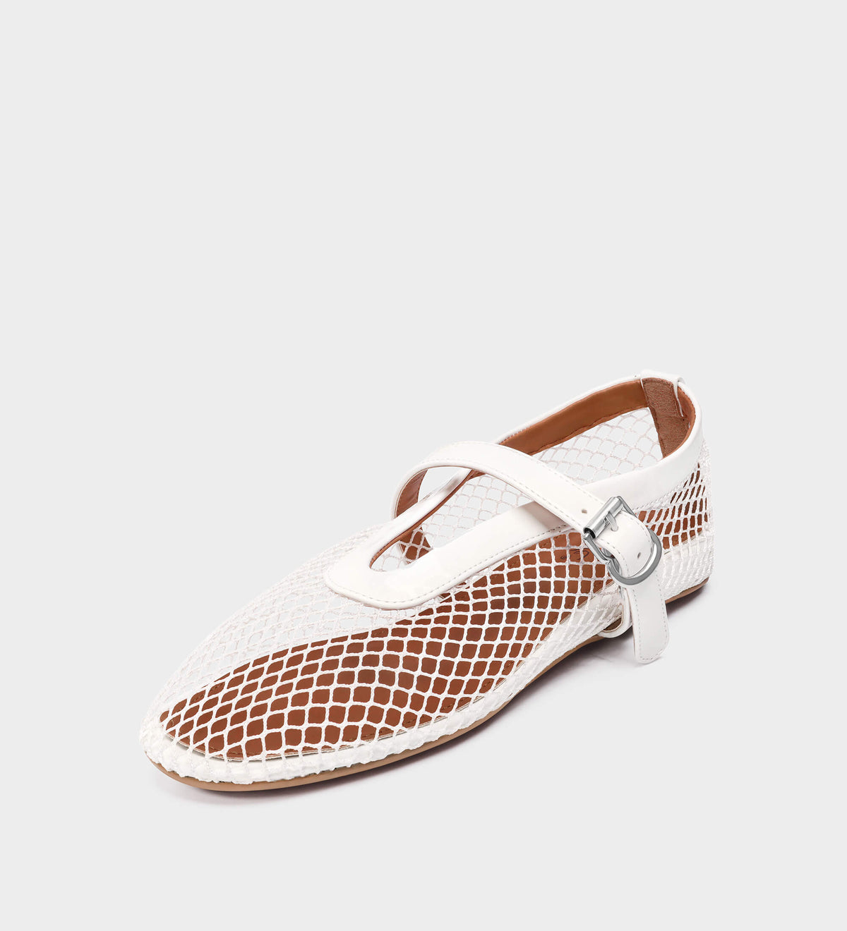 white ballet flats