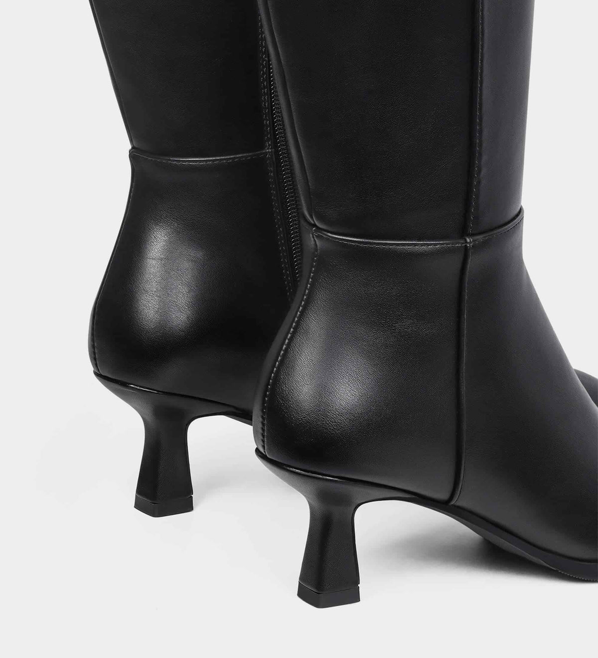 kitten heel black boots