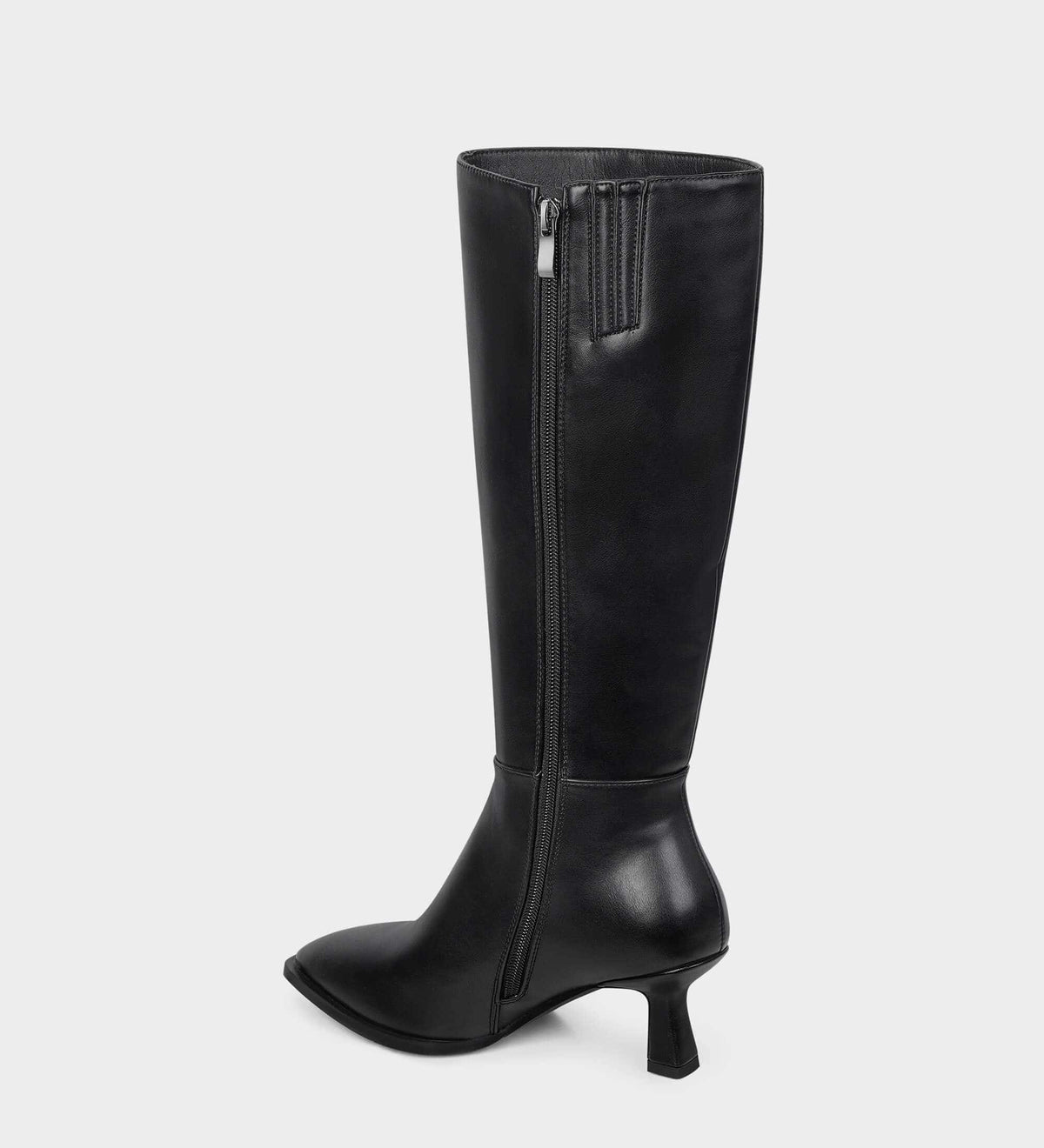 black kitten heel boots