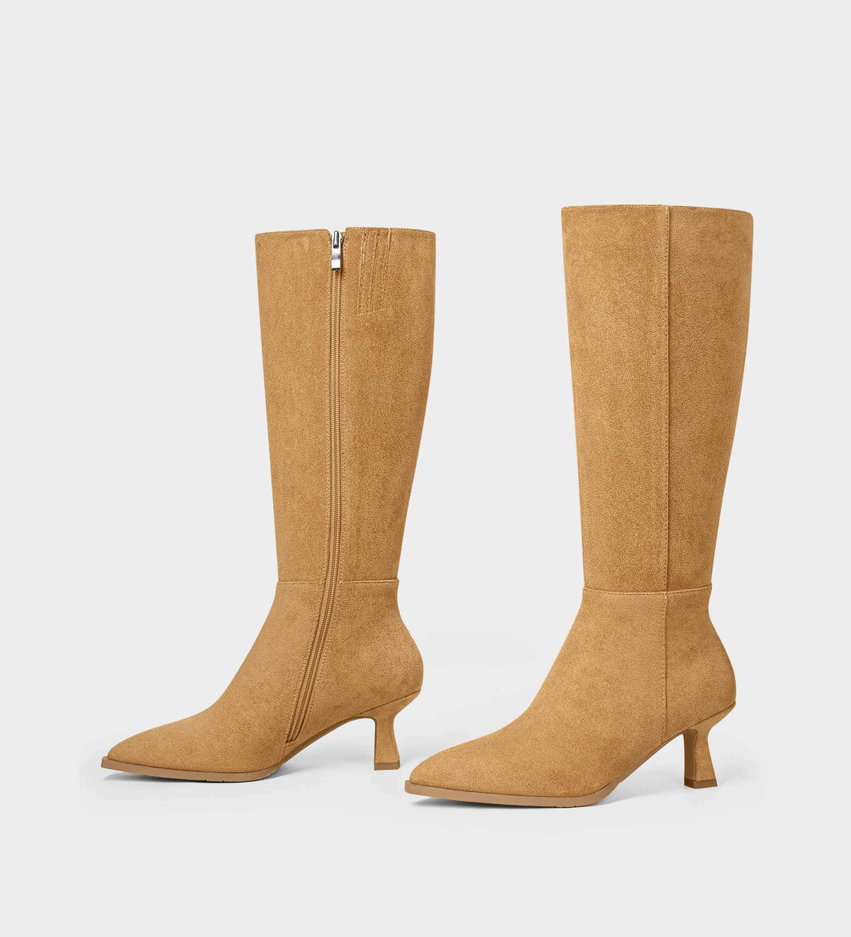 kitten heel knee high boots