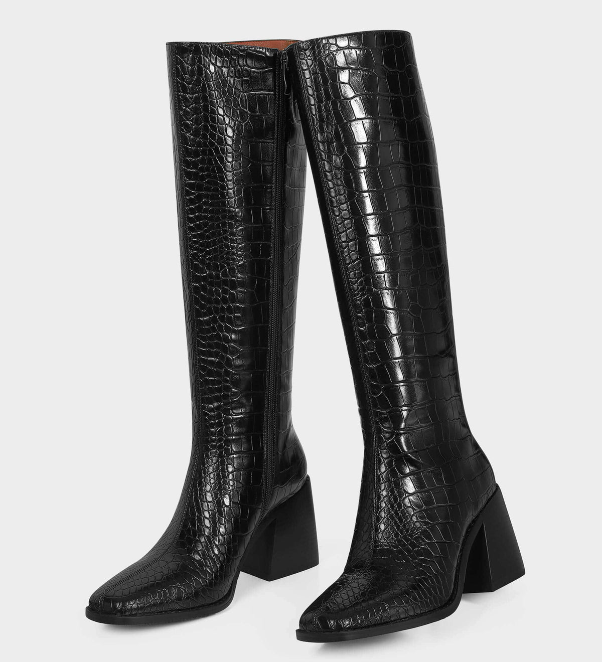 knee high black boots
