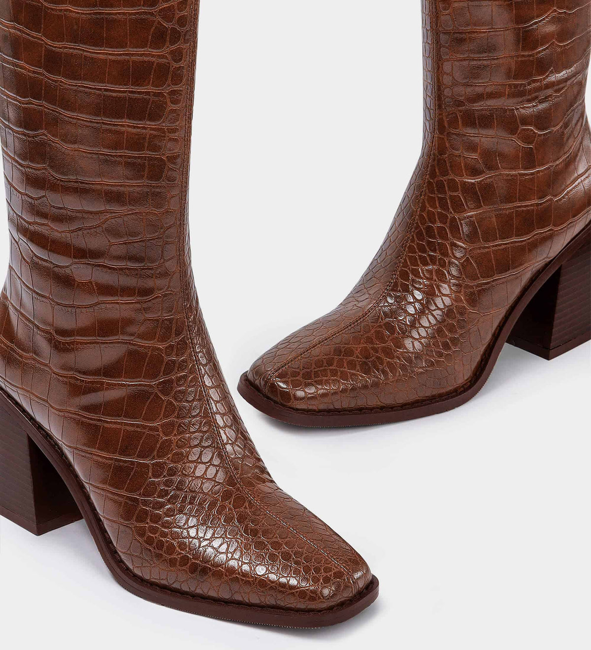 square toe brown boots