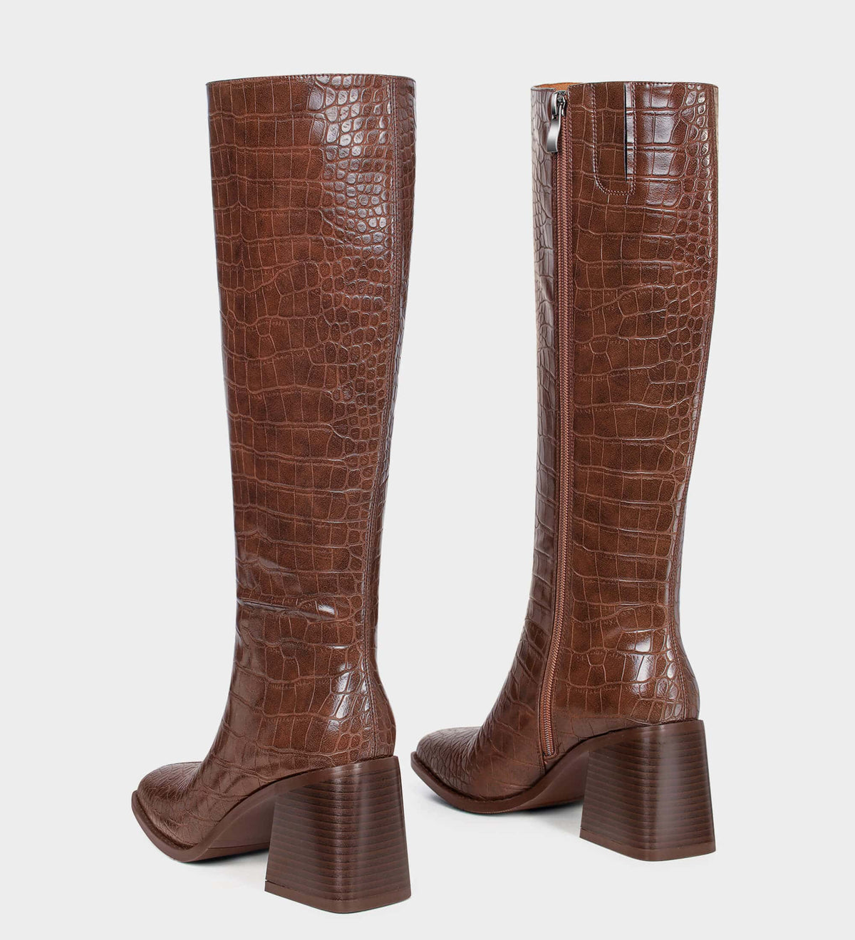 brown square toe boots