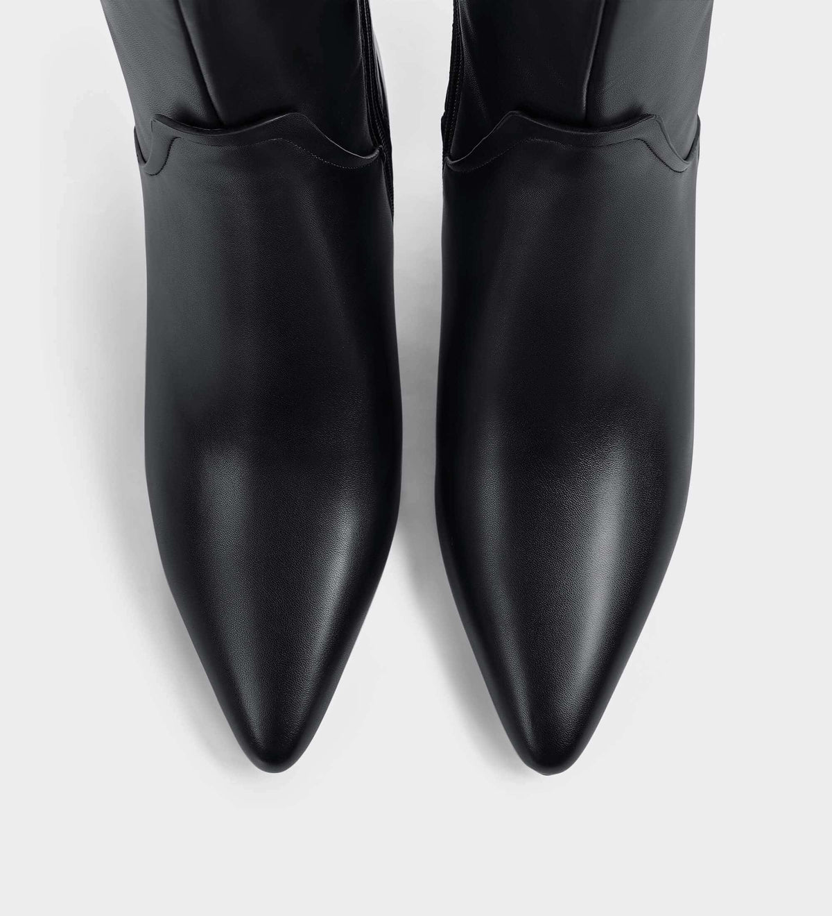 black pointed toe boots