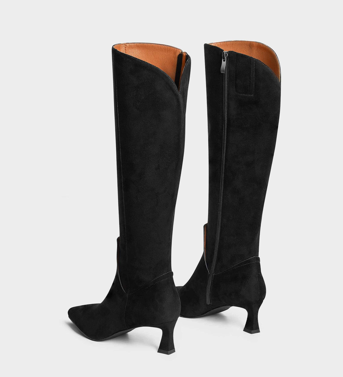 black suede knee high boots