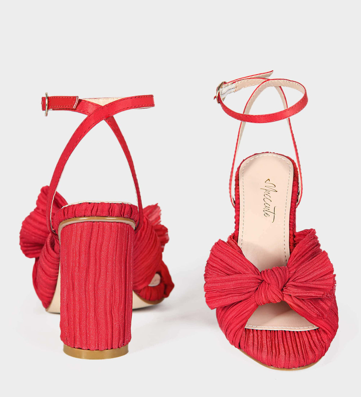 red block heel sandals