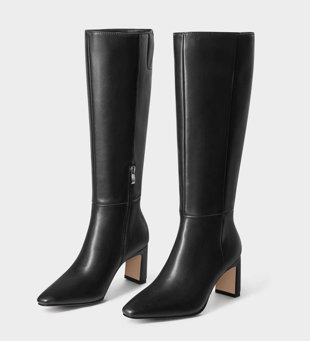 black boots with a chunky heel