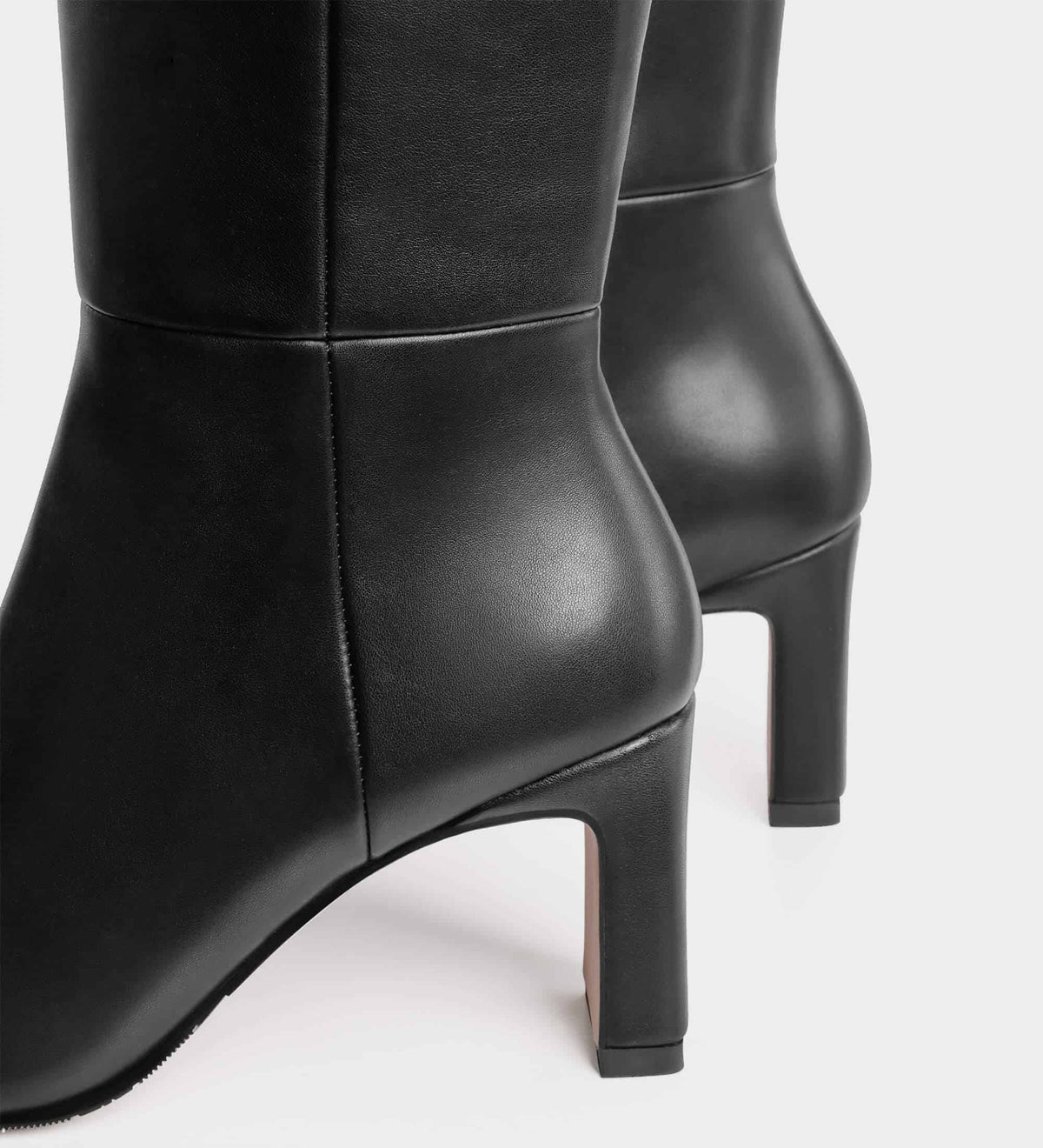black knee high boots chunky heel