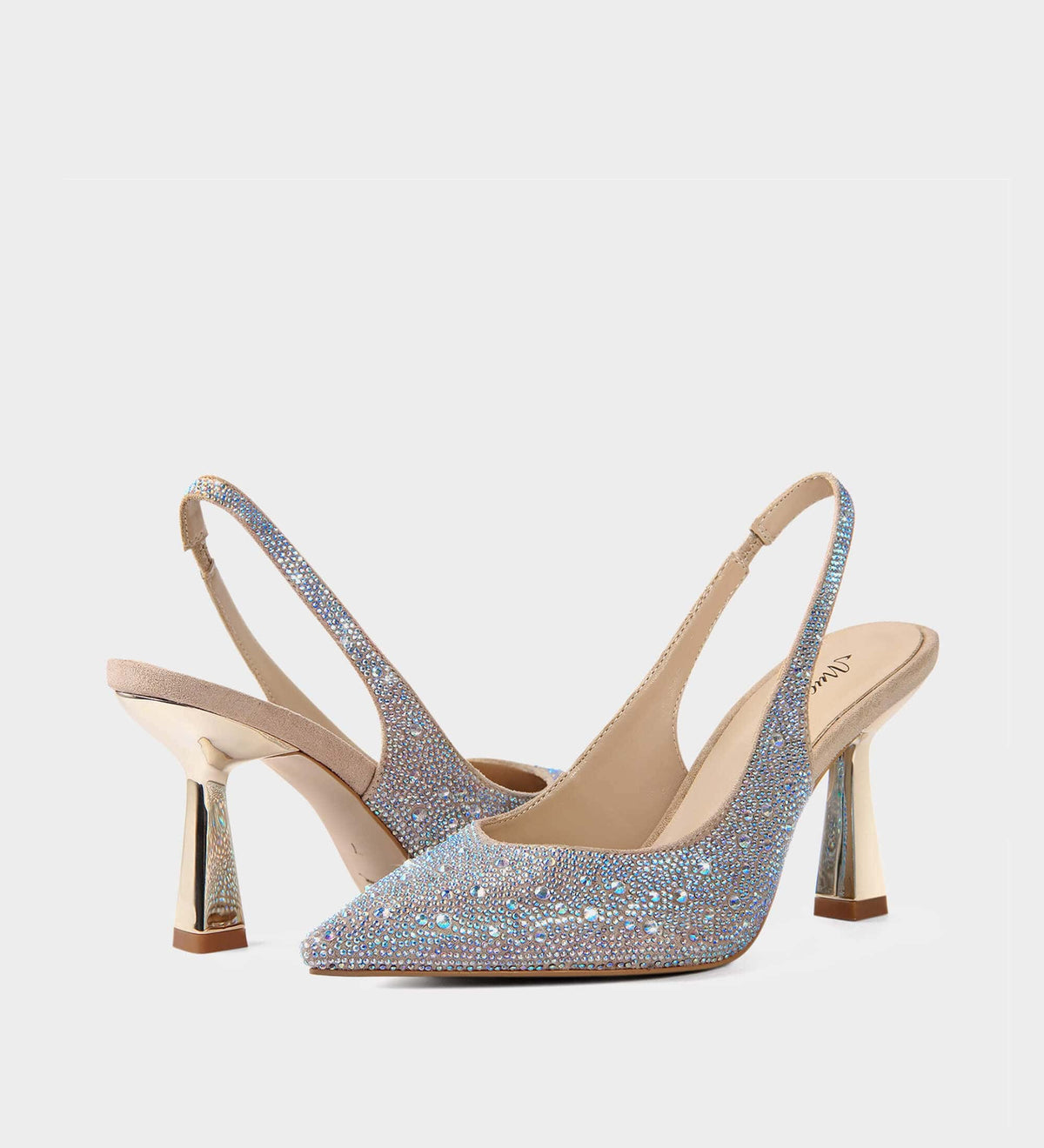 silver rhinestone heels