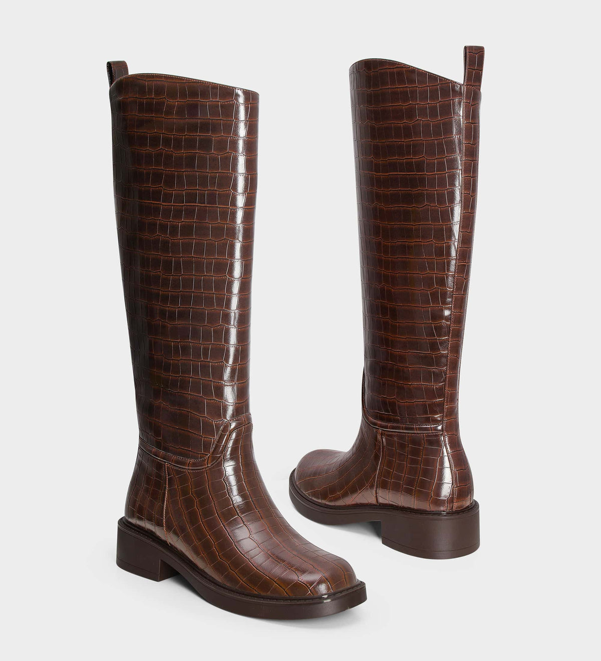 brown crocodile boots