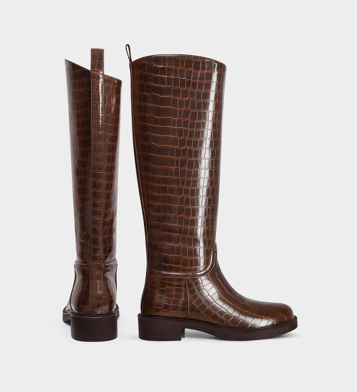 brown boots knee high
