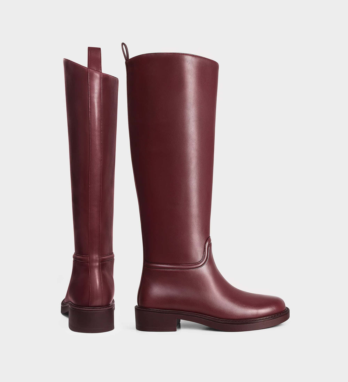 boots knee high low heel