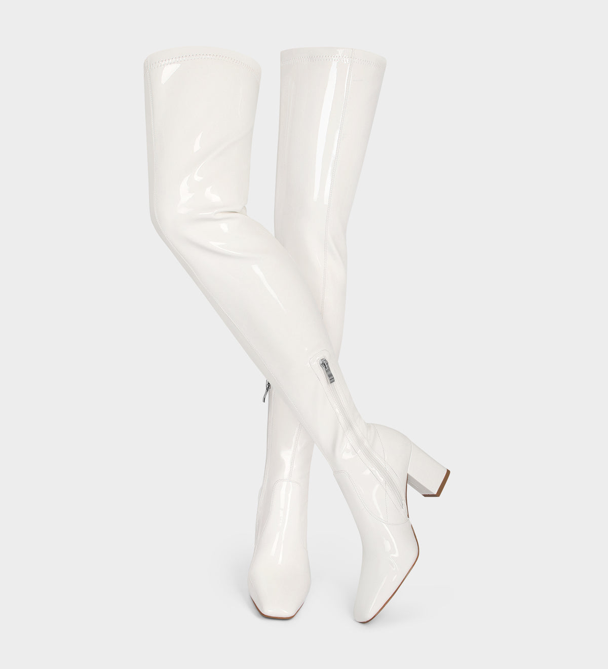 white gogo boots wide calf