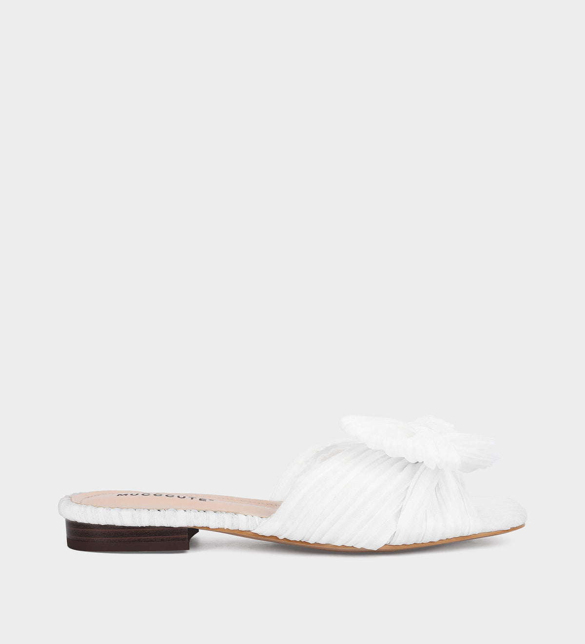 white bow sandals