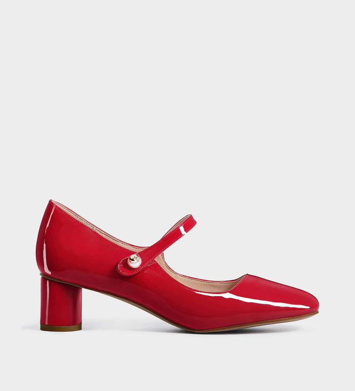 mary jane red pumps