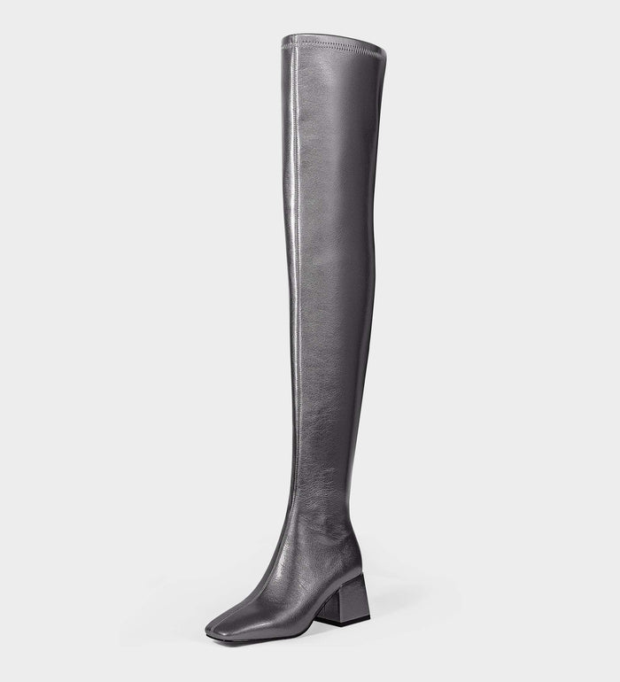gray over the knee boots