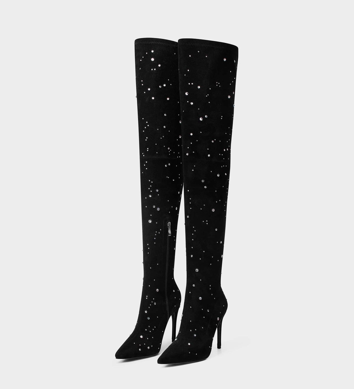 black suede over the knee boots