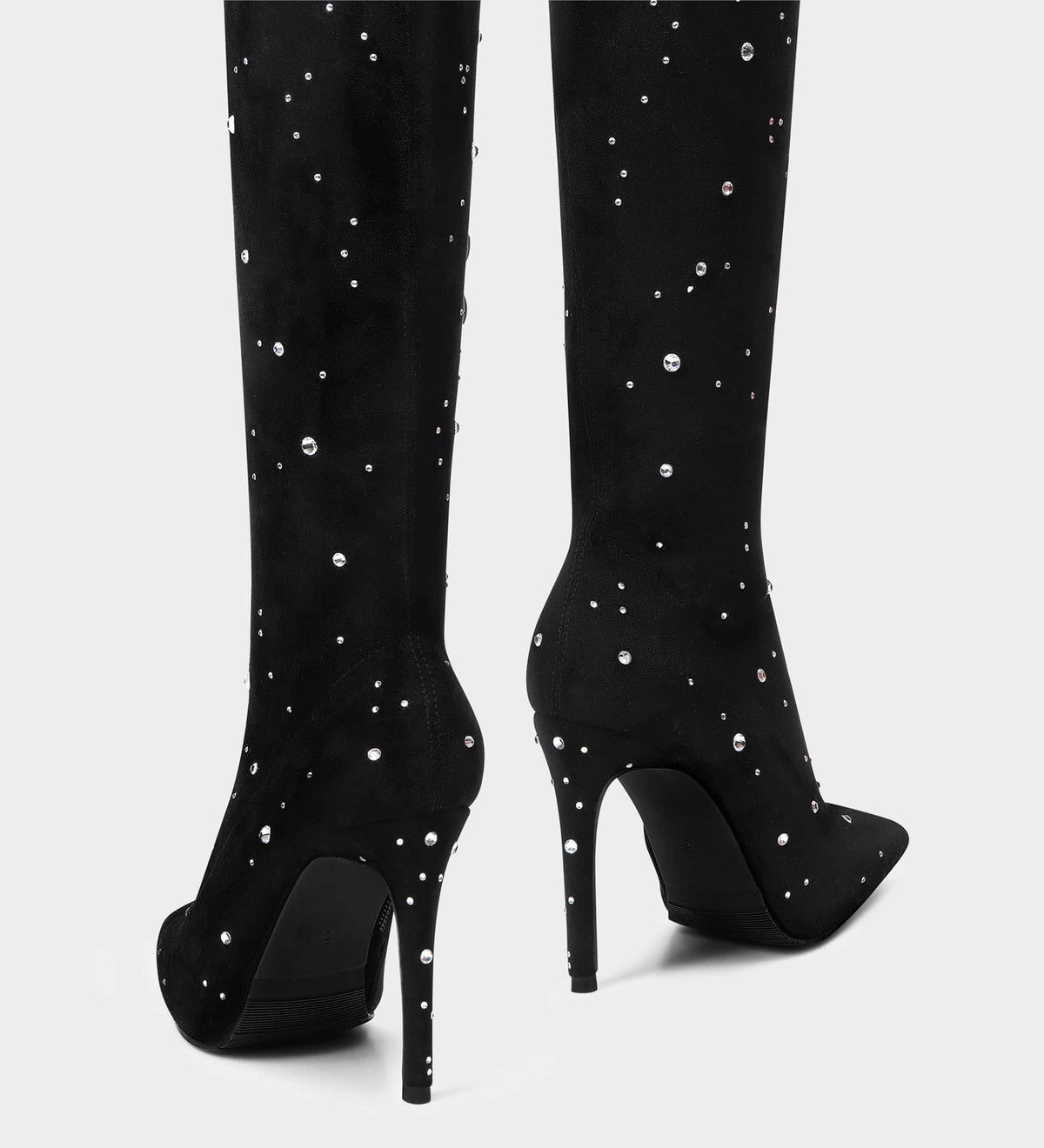 high heel thigh length boots