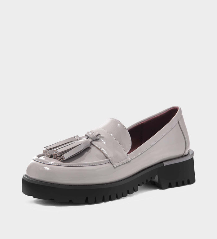 grey loafers