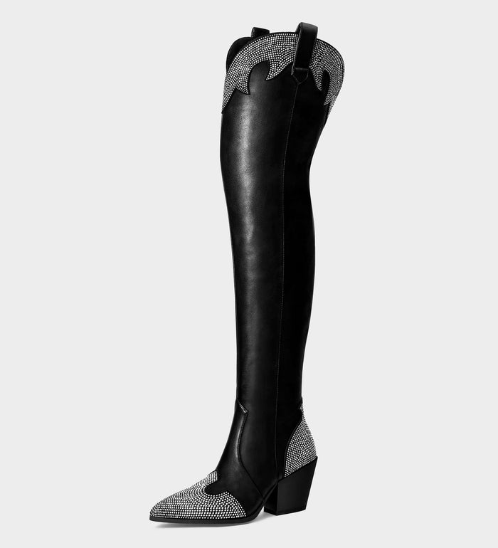 thigh high cowgirl boots