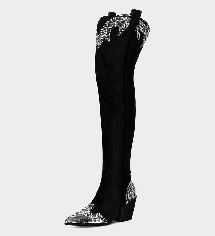 over the knee western boots