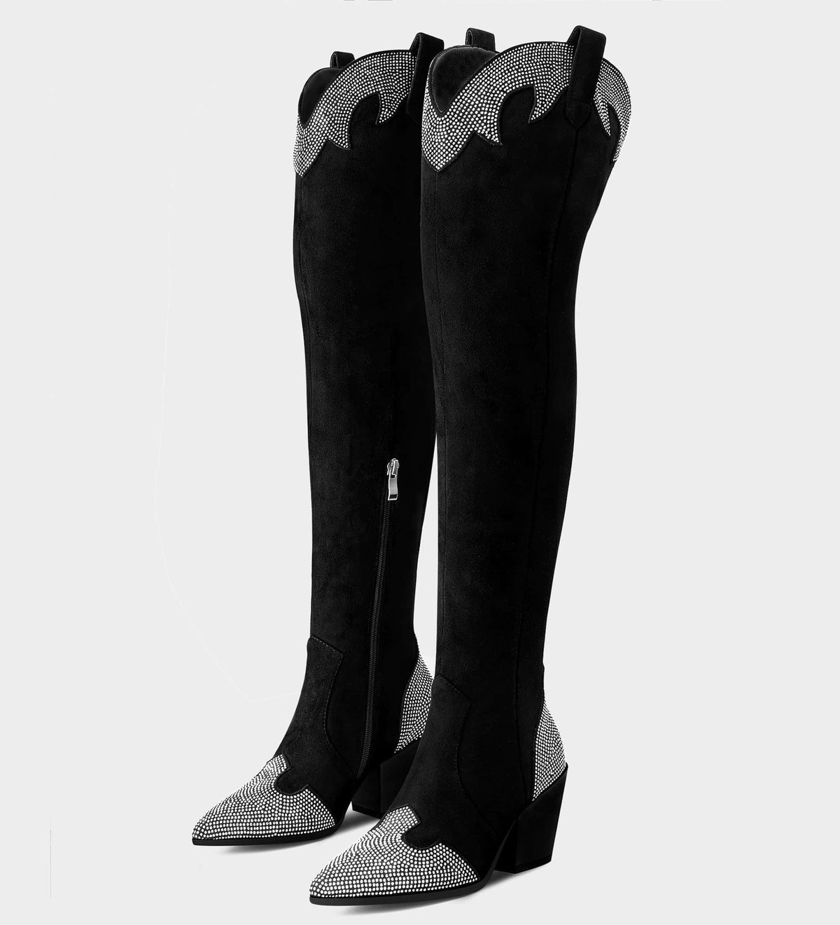 black rhinestone cowboy boots
