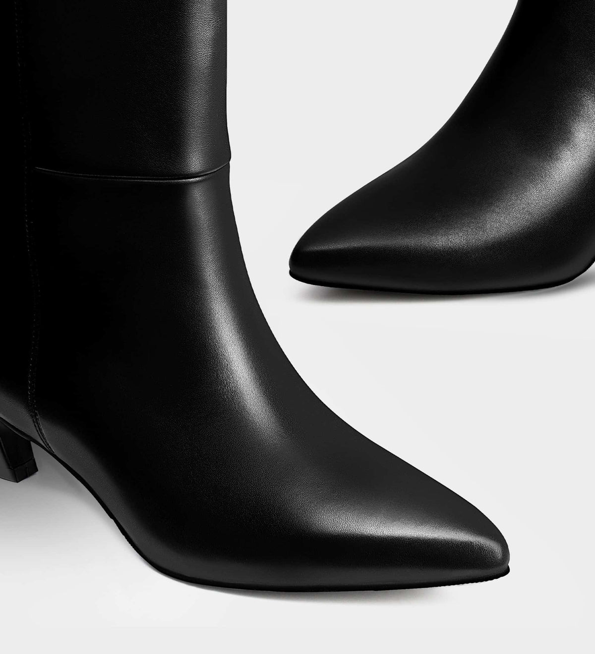 black wide calf boots