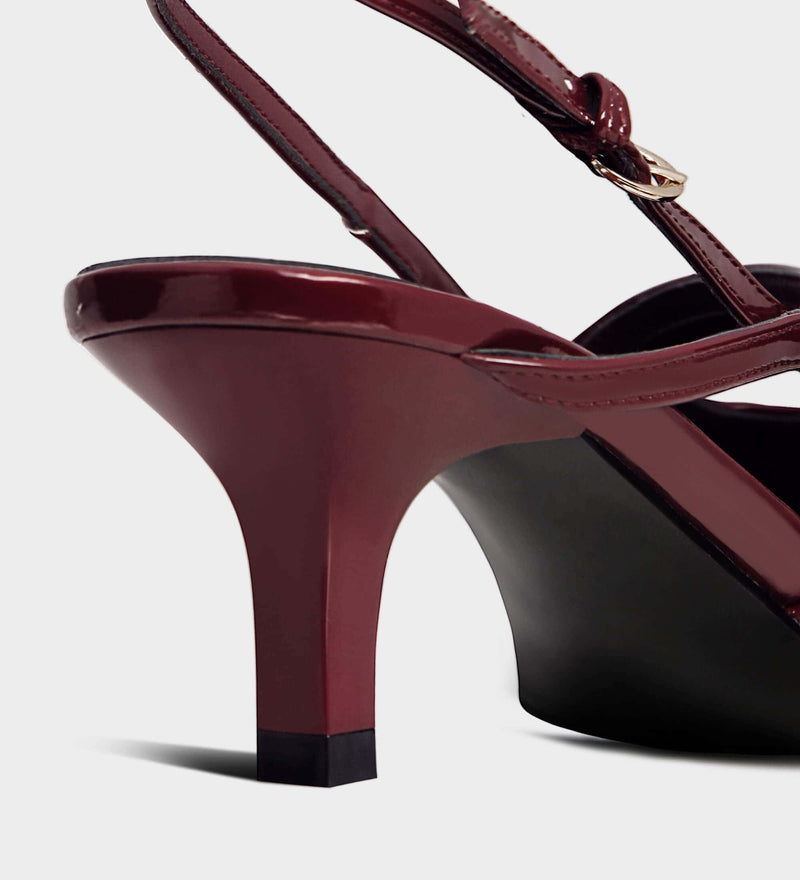 burgundy slingback heels​