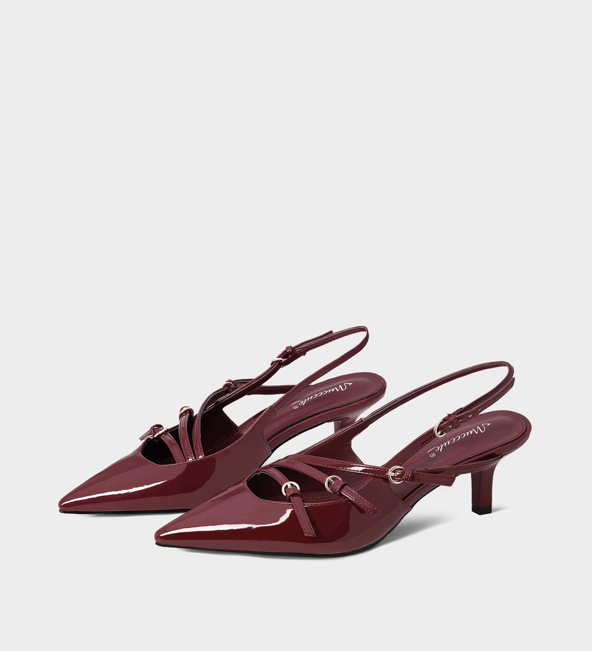 Buckle Slingback Kitten Heels | MUCCCUTE