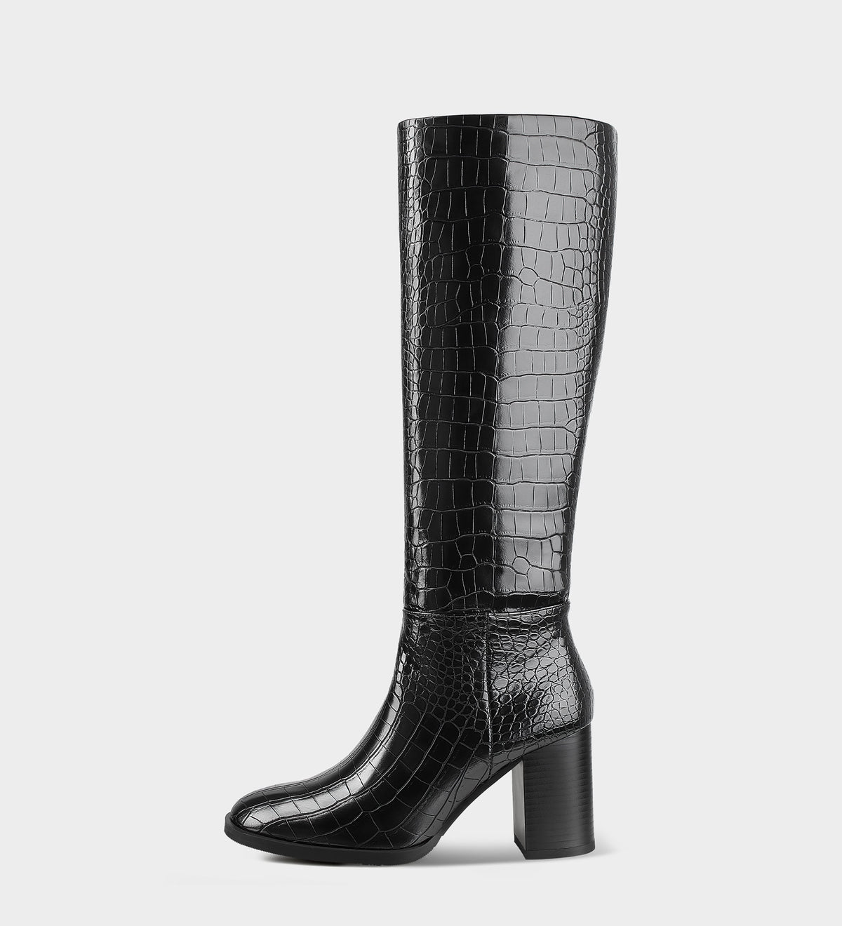 knee high black leather boots​