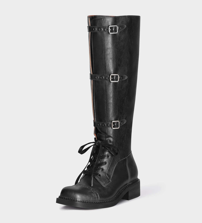 black boots with buckle​