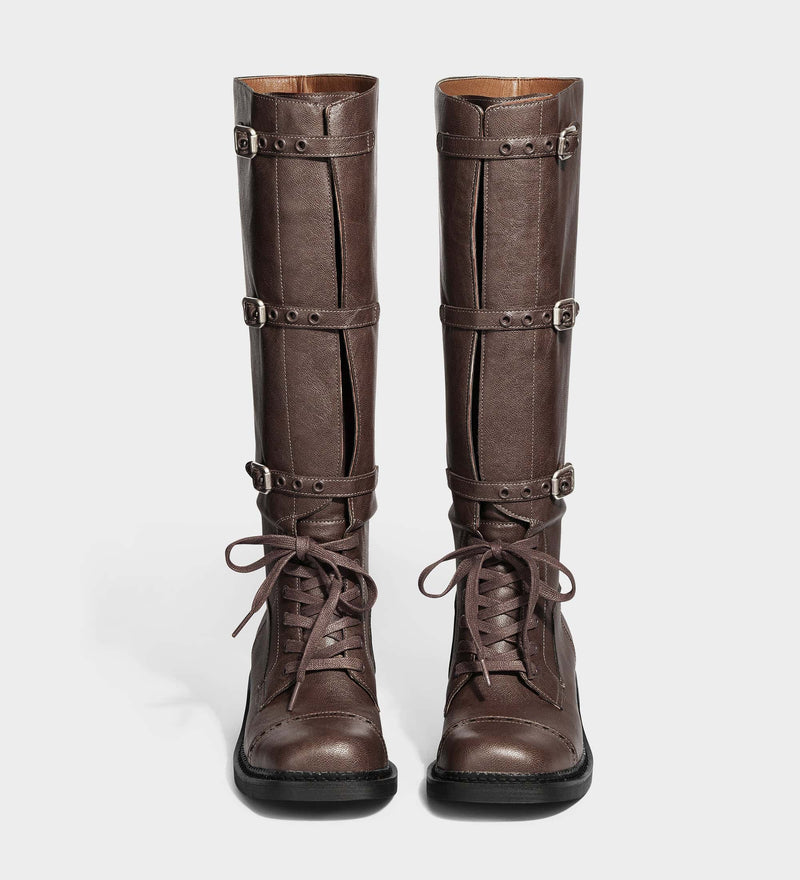 brown square toe boots​