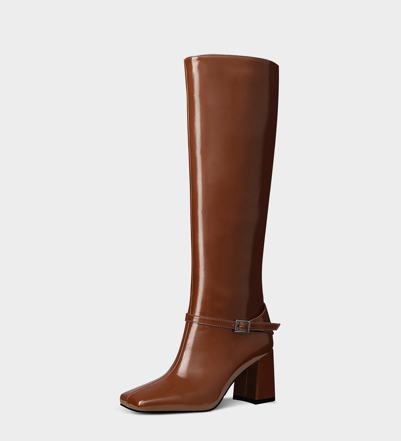 brown square toe boots​