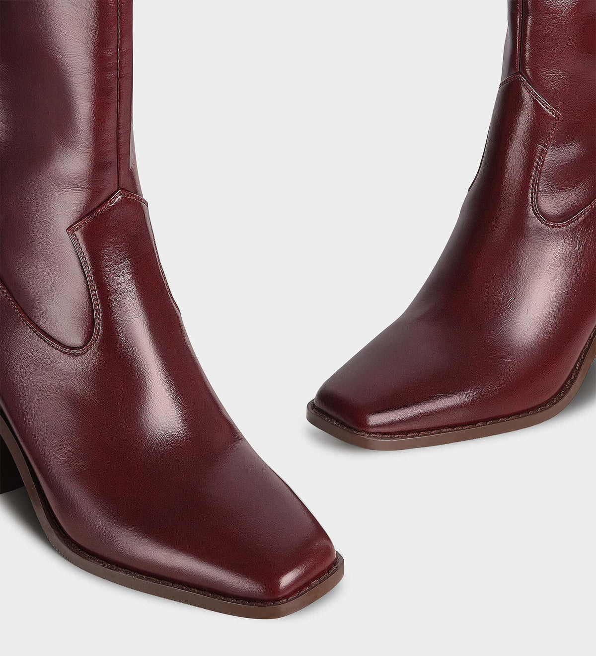 square toe knee high boots​