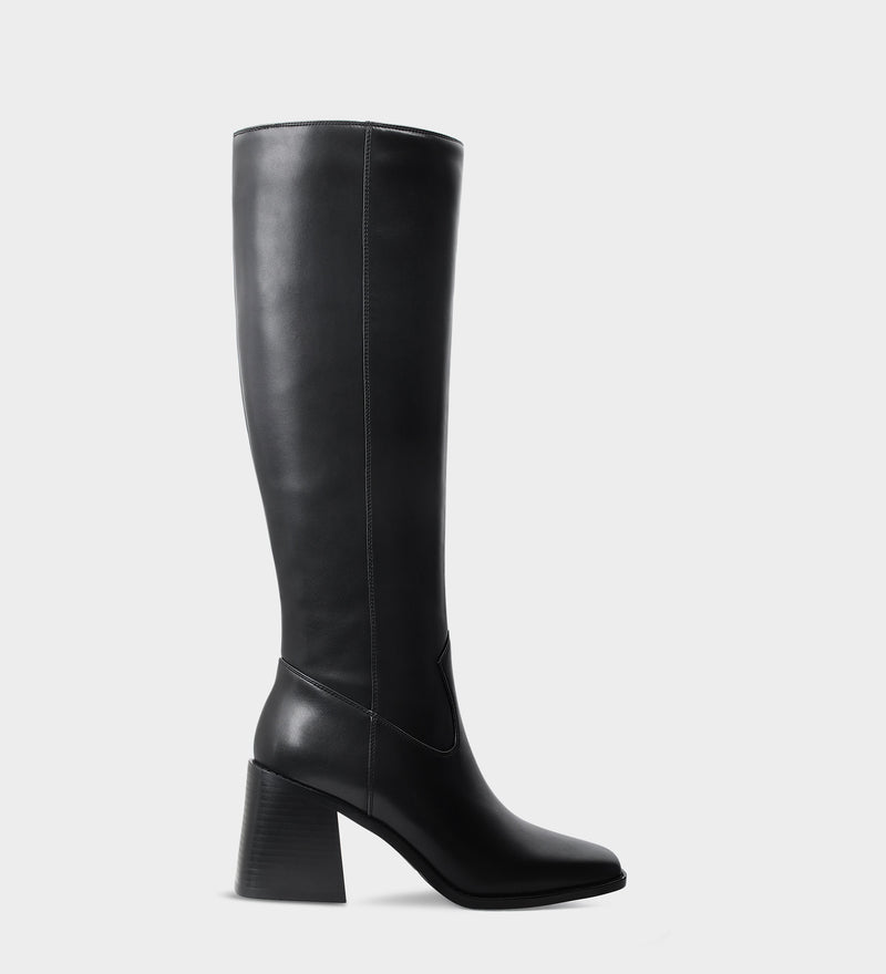 ladies black boots knee high​