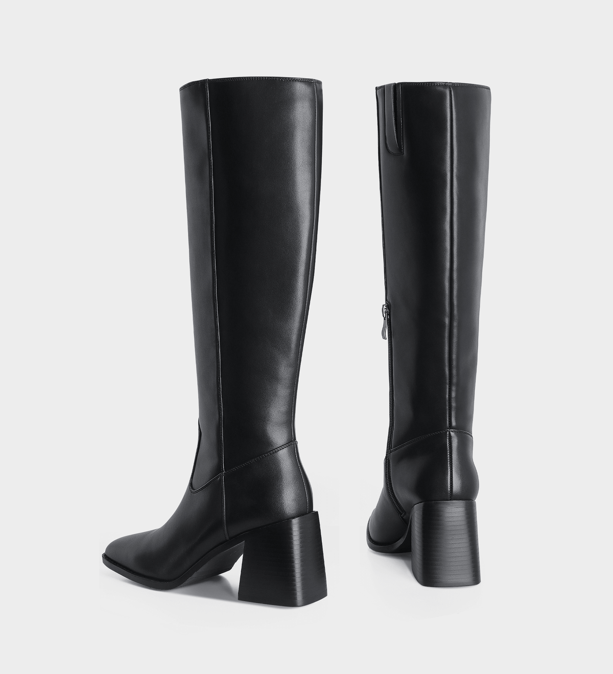 Chunky heel knee high boots on sale