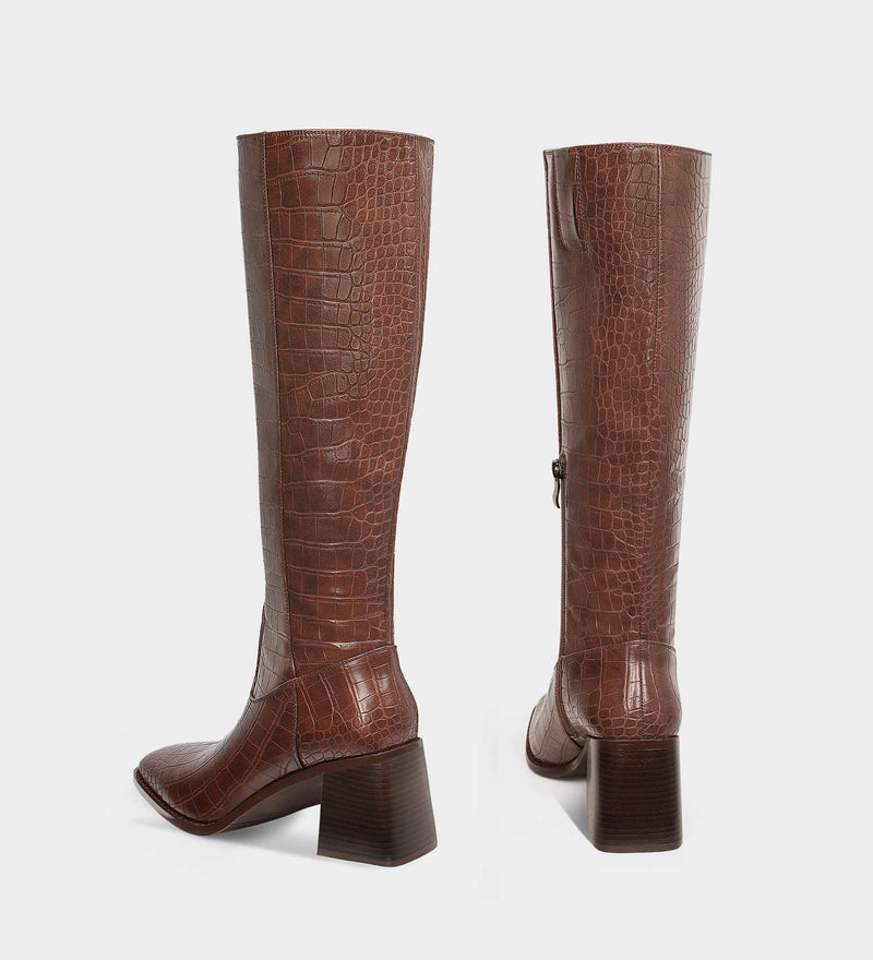 brown square toe boots​