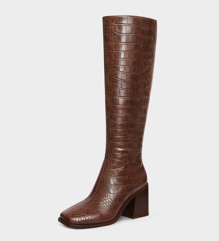 crocodile knee high boots​