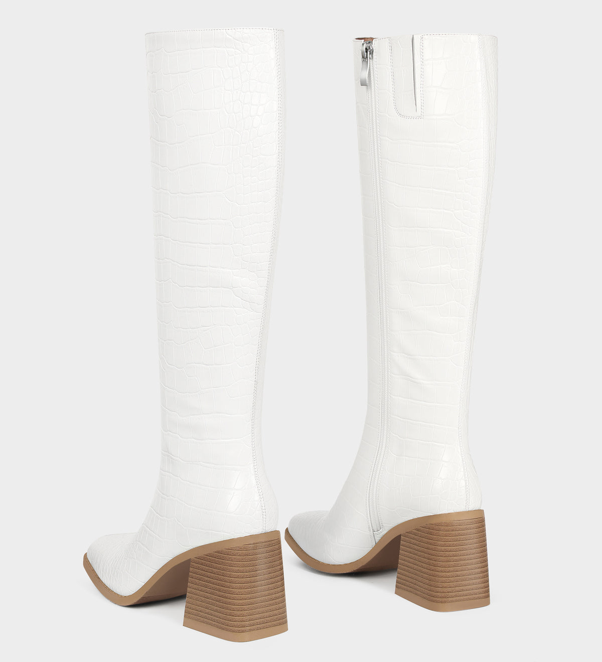 white leather knee high boots​